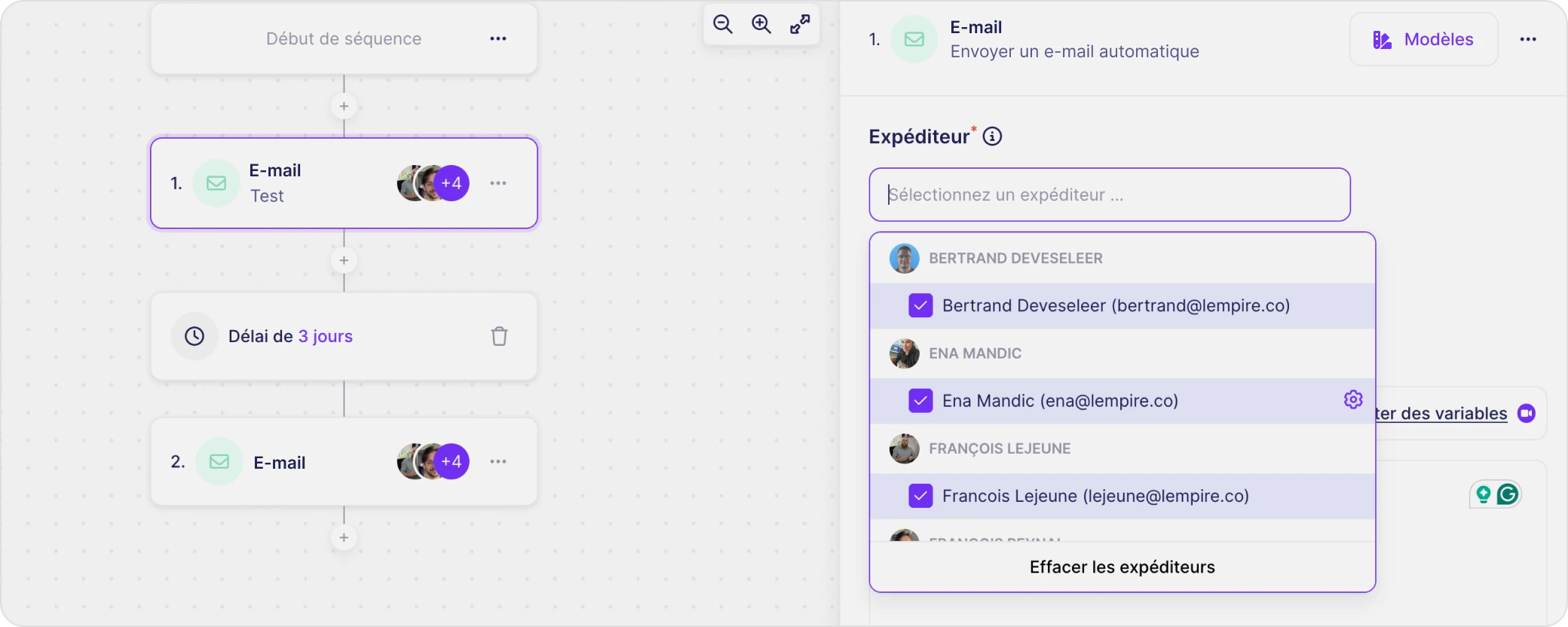 Dashboard analytics OctoFlow : KPI en temps réel et taux de conversion par étape